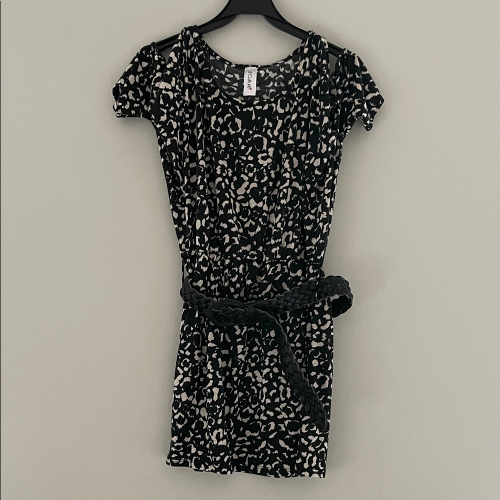 5th Culture Black and White Patterned Mini Dress